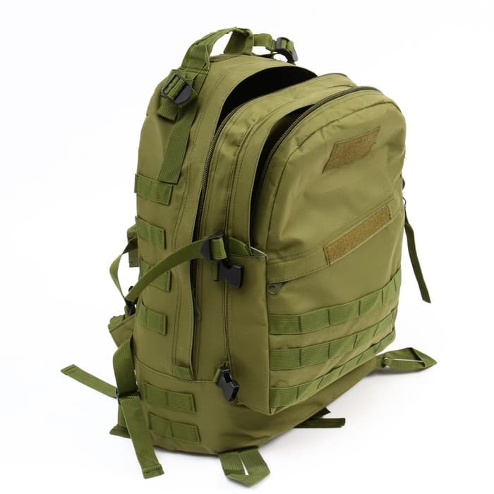 Рюкзак тактический туристический Adventure, 40 л, с карманами, однотонный, оливковый