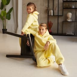 Костюм детский (худи, брюки) MINAKU: Basic Line KIDS, oversize, жёлтый, рост 104 см