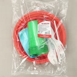 Набор пластиковой одноразовой посуды на 3 персоны Не ЗАБЫЛИ! «Светофор», МИКС