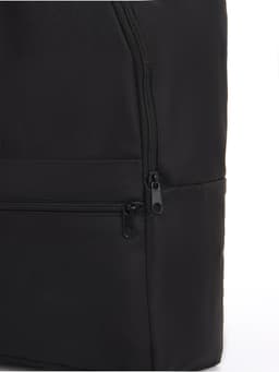 Рюкзак школьный на молнии, с карманом, размер 27×11×37 см, чёрный