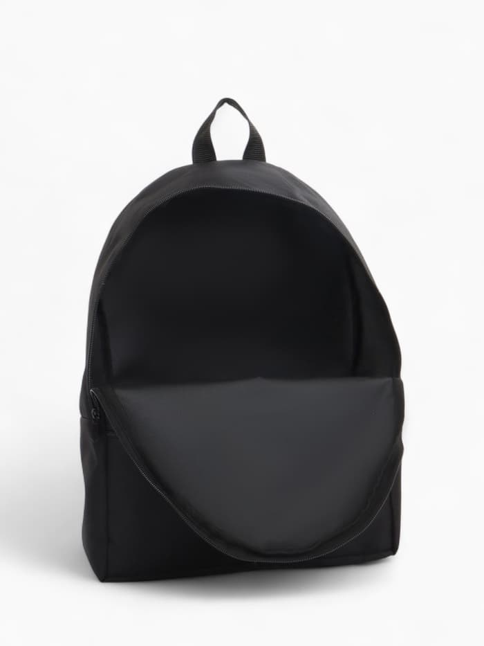 Рюкзак школьный на молнии, с карманом, размер 27×11×37 см, чёрный