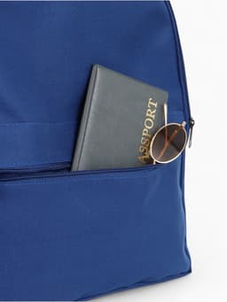 Рюкзак школьный на молнии, с карманом, размер 27×11×37 см, синий