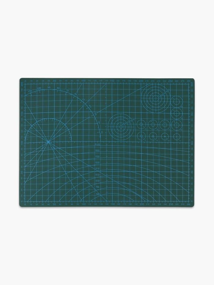 Мат для резки, трёхслойный, двусторонний, 30×22 см, А4, зелёный