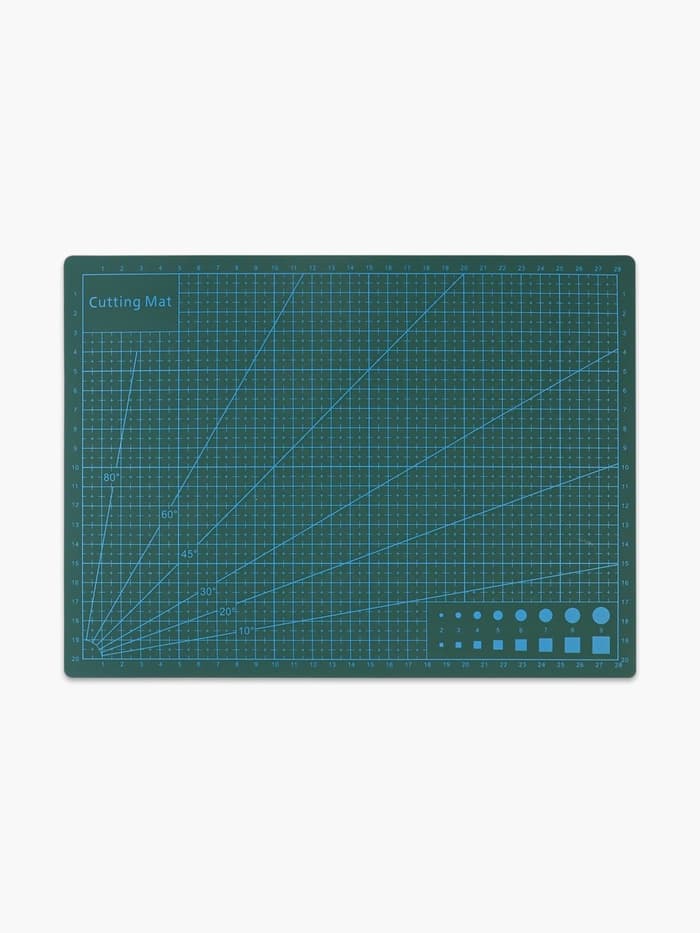 Мат для резки, трёхслойный, двусторонний, 30×22 см, А4, зелёный
