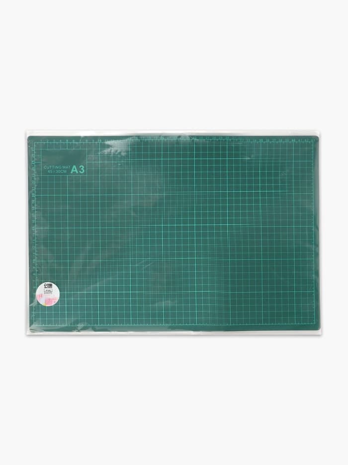 Мат для резки, трёхслойный, двусторонний, 45×30 см, А3, зелёный
