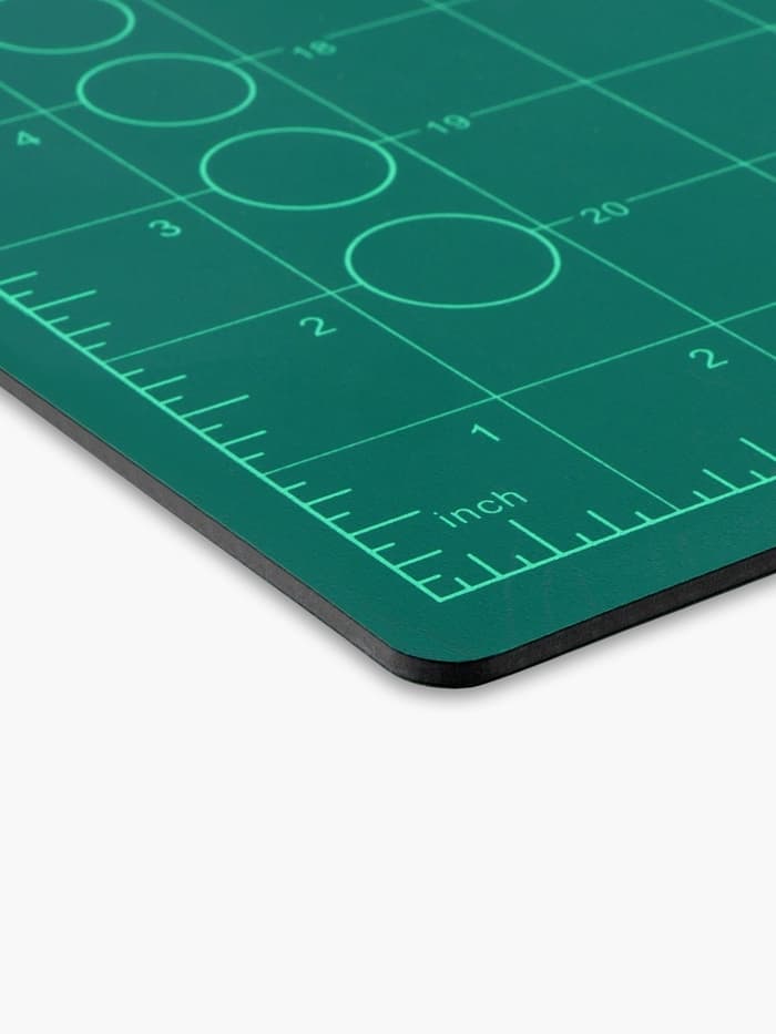 Мат для резки, трёхслойный, двусторонний, 60×45 см, А2, зелёный