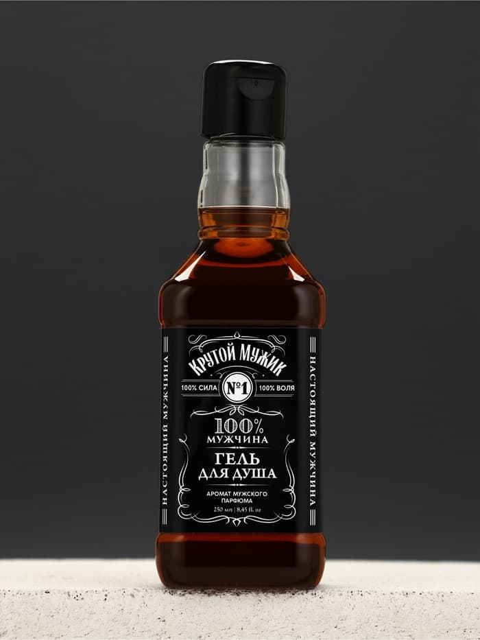 Гель для душа виски «100% мужчина», 250 мл, аромат древесных и пряных нот, Чистое счастье