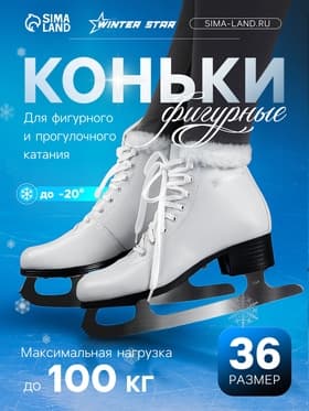 Коньки фигурные Winter Star с мехом, р. 36
