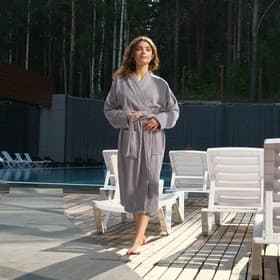 Халат махровый LoveLife «Royal» цвет серый размер 50-52 (L) 100% хлопок, 330 г/м²