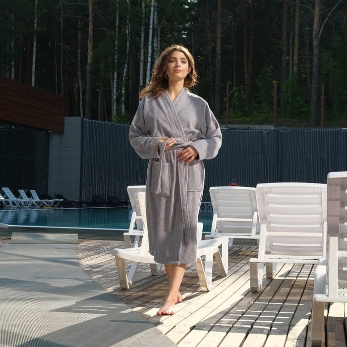 Халат махровый LoveLife «Royal» цвет серый размер 50-52 (L) 100% хлопок, 330 г/м²
