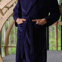 Халат махровый LoveLife Comfort синий, размер 48-50 (S)