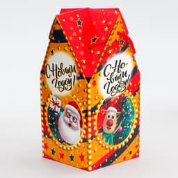 Коробка новогодняя подарочная складная «Приветики» 10.5×10.5×21.5 см