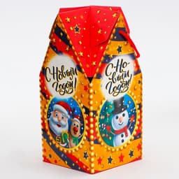 Коробка новогодняя подарочная складная «Приветики» 10.5×10.5×21.5 см