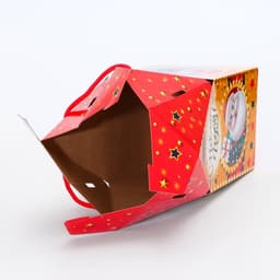 Коробка новогодняя подарочная складная «Приветики» 10.5×10.5×21.5 см