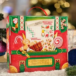 Коробка подарочная новогодняя складная «Портфель Дружба» 25×27×6 см