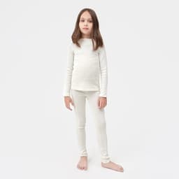 Термобельё для девочки (лонгслив, легинсы), белое, рост 104-110