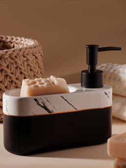 Дозатор для мыла SL Home Lines, с подставкой для губки, 400 мл, белый