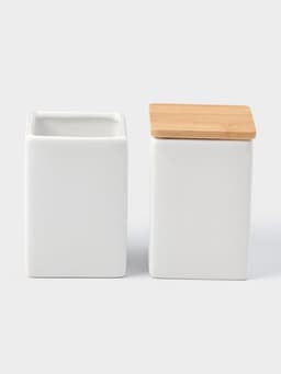 Набор аксессуаров для ванной комнаты SAVANNA Square, 4 предмета, дозатор для мыла, 2 стакана, подставка, белый