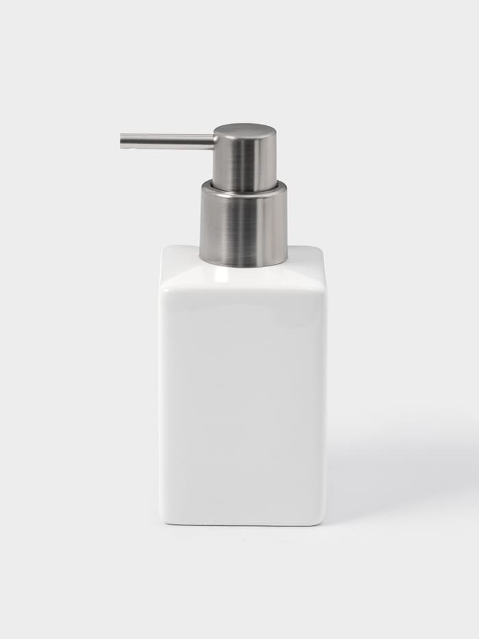 Набор аксессуаров для ванной комнаты SAVANNA Square, 4 предмета, дозатор для мыла, 2 стакана, подставка, белый