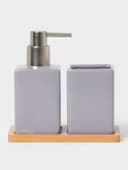 Набор аксессуаров для ванной комнаты SAVANNA Square, 3 предмета, дозатор для мыла, стакан, подставка, сиреневый