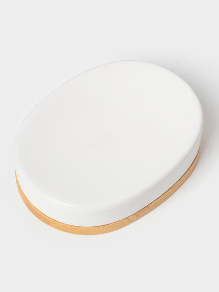 Аксессуары для ванной SAVANNA «Джуно», 3 предмета, мыльница, дозатор для мыла 280 мл, стакан, белые