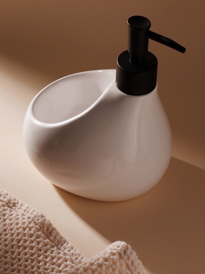 Дозатор для мыла SL Home Drop, с подставкой для губки, 450 мл, белый