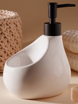 Дозатор для мыла SL Home Drop, с подставкой для губки, 450 мл, белый