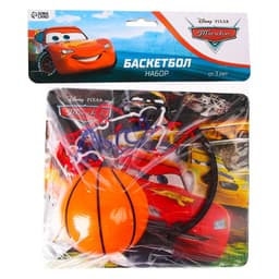 Баскетбольный набор с мячом «Тачки», диаметр мяча 8 см, диаметр кольца 13.5 см