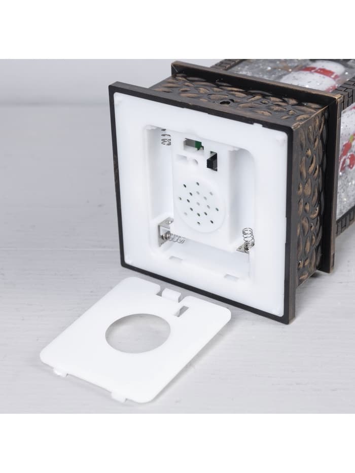 Светодиодная фигура «Фонарь со снеговиком» 10.3×31×10.3 см, пластик, от батареек ААх3, USB, свечение тёплое белое