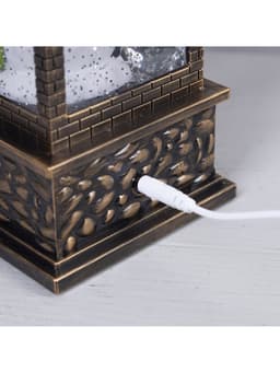 Светодиодная фигура «Фонарь со снеговиком» 10.3×31×10.3 см, пластик, от батареек ААх3, USB, свечение тёплое белое