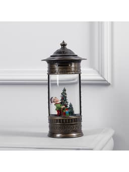 Светодиодная фигура «Фонарь с эльфом» 14×27×14 см, пластик, от батареек ААх3, USB, свечение тёплое белое