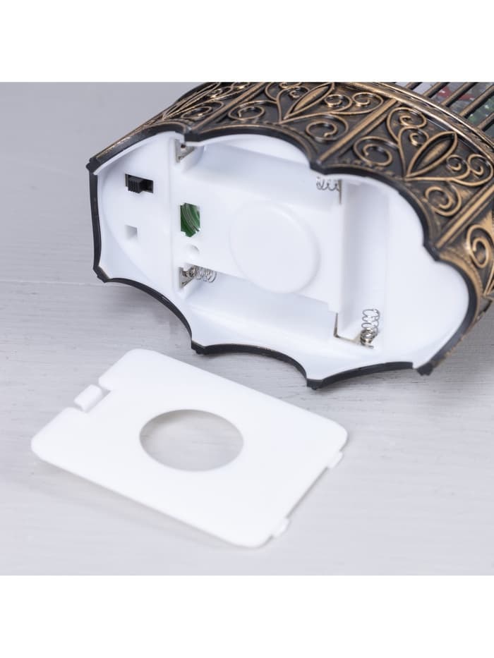 Светодиодная фигура «Фонарь с Дедом Морозом и оленями» 13×25.5×8 см, пластик, от батареек ААх3, USB, свечение тёплое белое