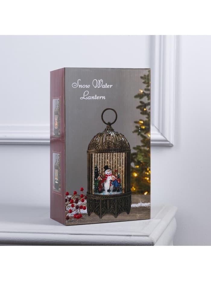 Светодиодная фигура «Фонарь с Дедом Морозом и оленями» 13×25.5×8 см, пластик, от батареек ААх3, USB, свечение тёплое белое