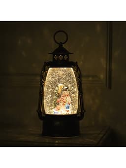 Светодиодная фигура «Фонарь с детьми и снеговиком» 15×30×12.5 см, пластик, от батареек ААх3, USB, свечение тёплое белое