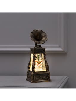 Светодиодная фигура «Граммофон со снеговиками» 11×28×11 см, пластик, от батареек ААх3, USB, свечение тёплое белое