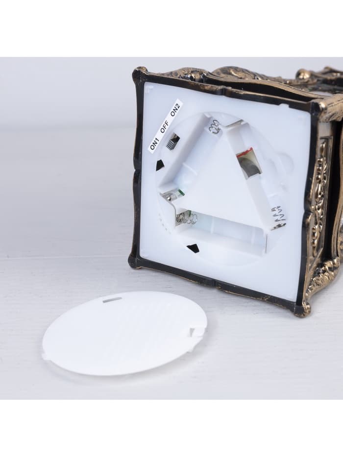 Светодиодная фигура «Граммофон со снеговиками» 11×28×11 см, пластик, от батареек ААх3, USB, свечение тёплое белое