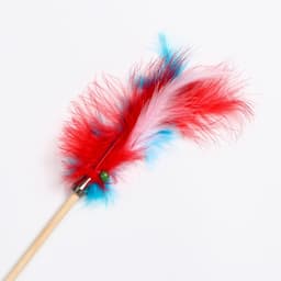 Дразнилка «Перья с колокольчиком» на деревянной палочке, с бубенчиком, цвет МИКС