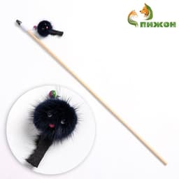 Дразнилка - удочка «Норковый зверек», на деревянной палочке, цвет МИКС