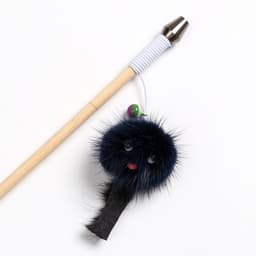 Дразнилка - удочка «Норковый зверек», на деревянной палочке, цвет МИКС