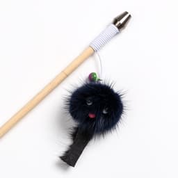 Дразнилка - удочка «Норковый зверек», на деревянной палочке, цвет МИКС