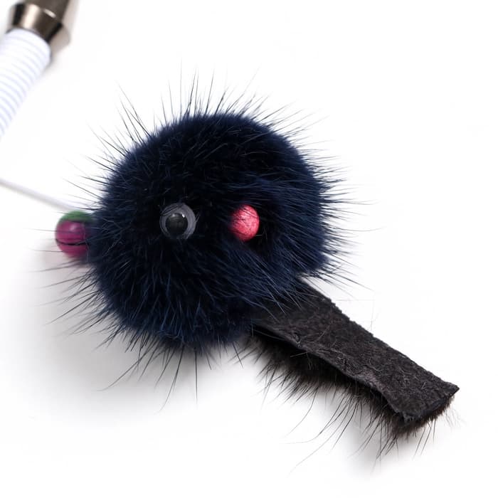 Дразнилка - удочка «Норковый зверек», на деревянной палочке, цвет МИКС