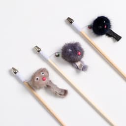 Дразнилка - удочка «Норковый зверек», на деревянной палочке, цвет МИКС