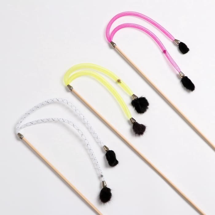 Дразнилка - удочка «Норка на трубочке», на деревянной палочке, цвет МИКС