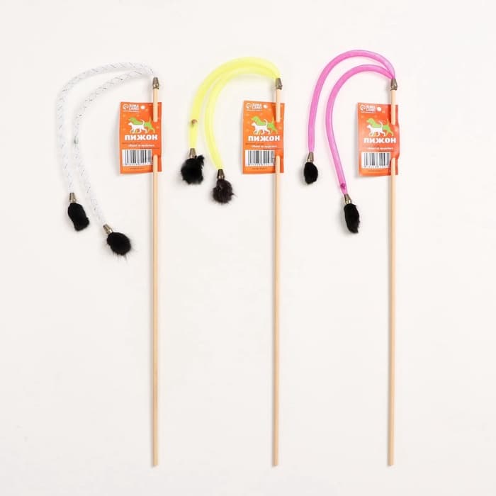 Дразнилка - удочка «Норка на трубочке», на деревянной палочке, цвет МИКС