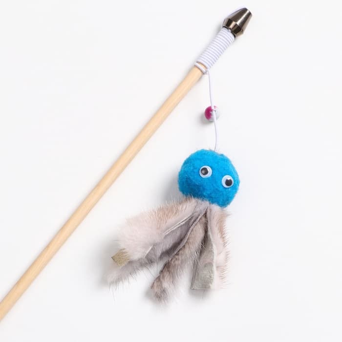 Дразнилка - удочка «Осьминожка с норкой», на деревянной палочке, цвет МИКС