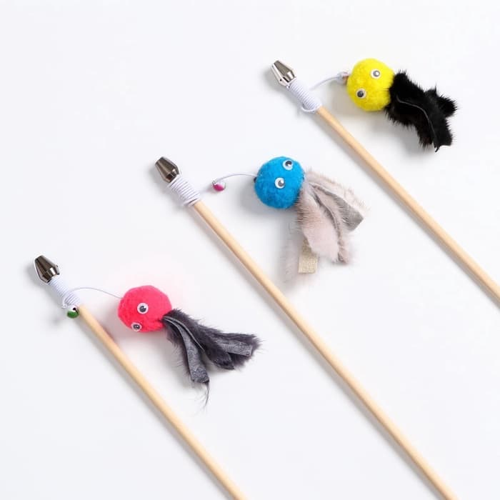 Дразнилка - удочка «Осьминожка с норкой», на деревянной палочке, цвет МИКС