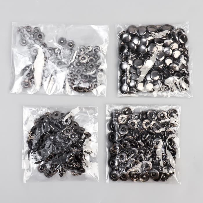 Кнопка установочная, Альфа (S-образная), железная, d=10 мм, цвет чёрный никель