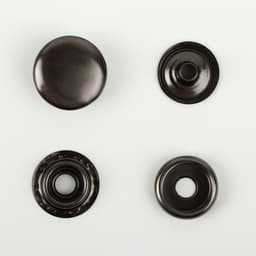 Кнопка установочная, Омега (О-образная), железная, d=15 мм, цвет чёрный никель