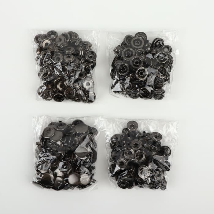 Кнопка установочная, Омега (О-образная), железная, d=15 мм, цвет чёрный никель