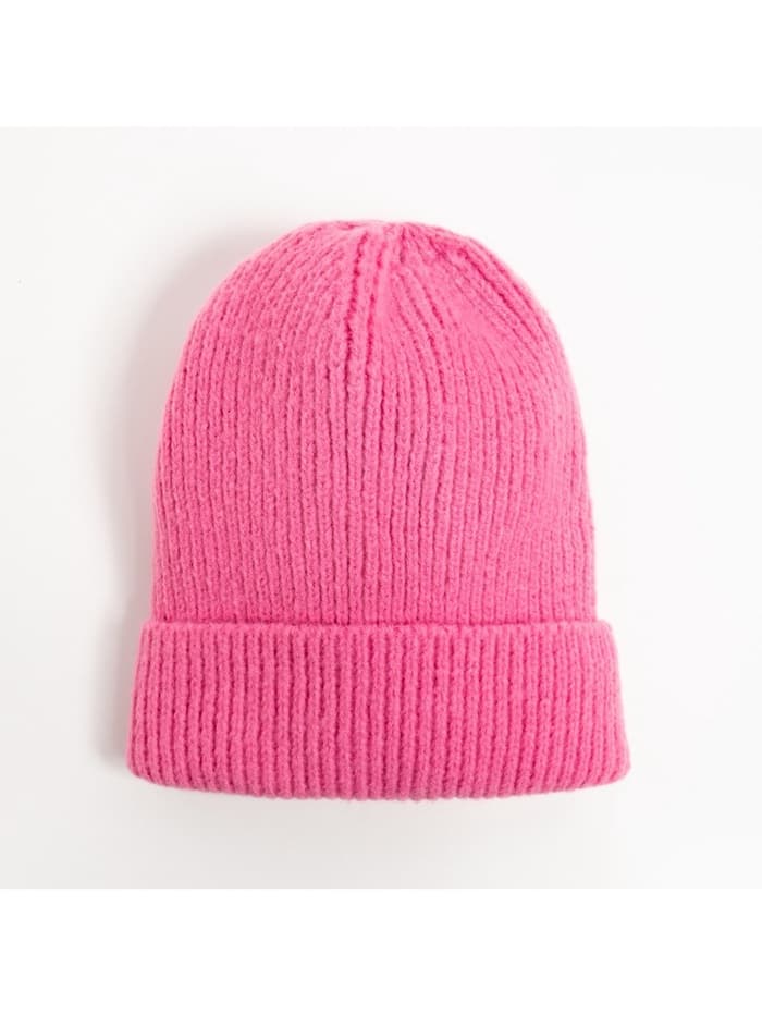 Шапка с отворотом женская MINAKU, размер 54-56, розовая